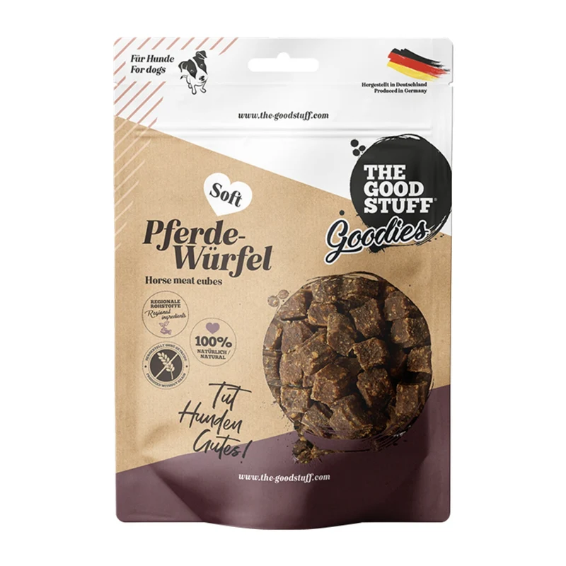 The Goodstuff Goodies Pferde-Würfel Soft - Natürliche Belohnung für sensible Hunde mit Single Protein Pferdefleisch – weiche Trainings-Würfel ohne Getreide, Zucker & Zusatzstoffe