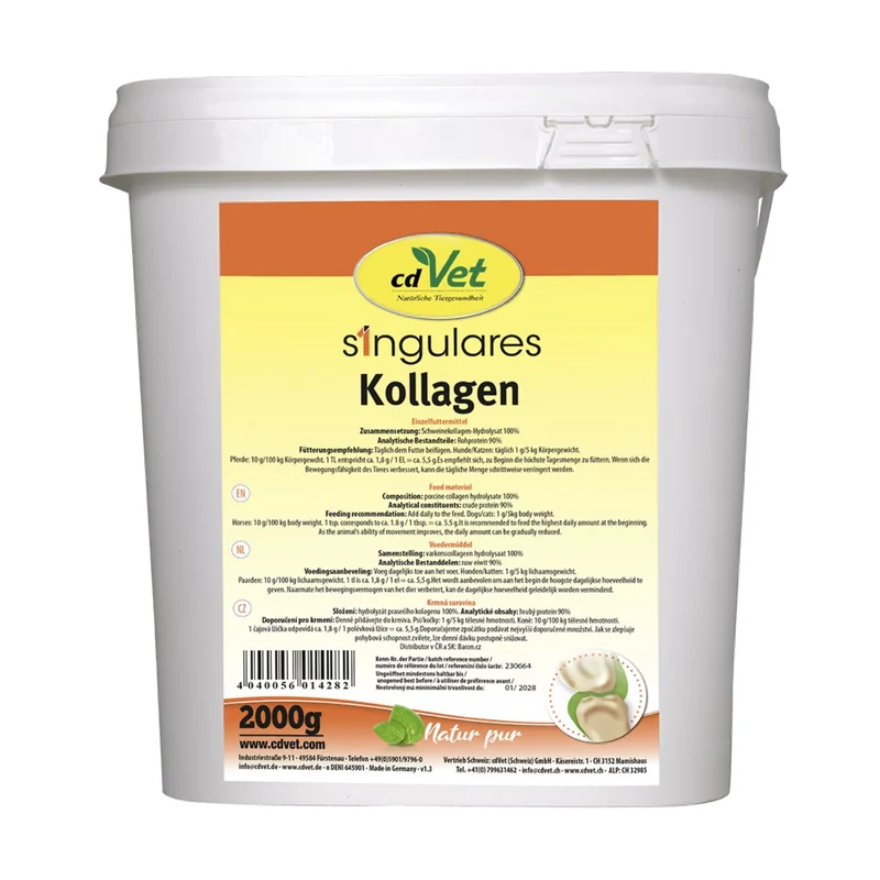 cdVet Singulares Kollagen für Hunde & Katzen – Premium Nahrungsergänzung für bewegliche Gelenke, elastische Haut und mehr Vitalität im Alter