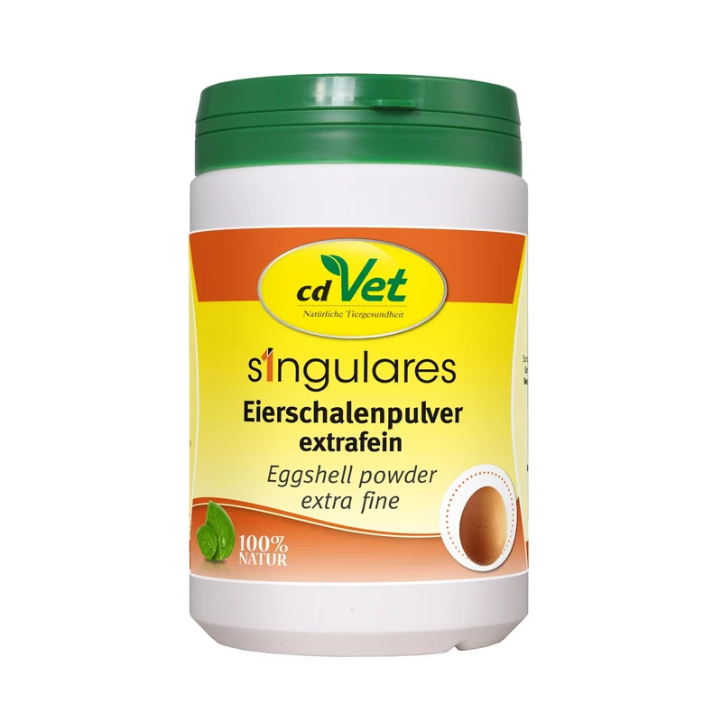 cdVet Singulares Eierschalenpulver extrafein – Natürliches Kalzium für starke Knochen, gesunde Zähne & optimales Wachstum bei Hunden & Katzen