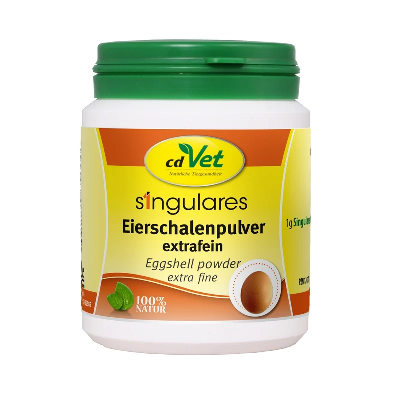 cdVet Singulares Eierschalenpulver extrafein – Natürliches Kalzium für starke Knochen, gesunde Zähne & optimales Wachstum bei Hunden & Katzen