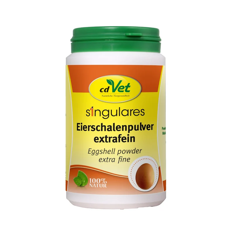 cdVet Singulares Eierschalenpulver extrafein – Natürliches Kalzium für starke Knochen, gesunde Zähne & optimales Wachstum bei Hunden & Katzen