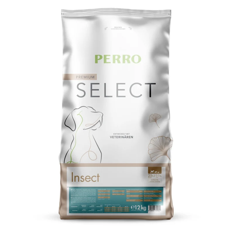 Perro Select Insect Hypoallergenes Hunde-Trockenfutter – Getreidefrei & Laktosefrei mit Insektenprotein für sensible Hunde