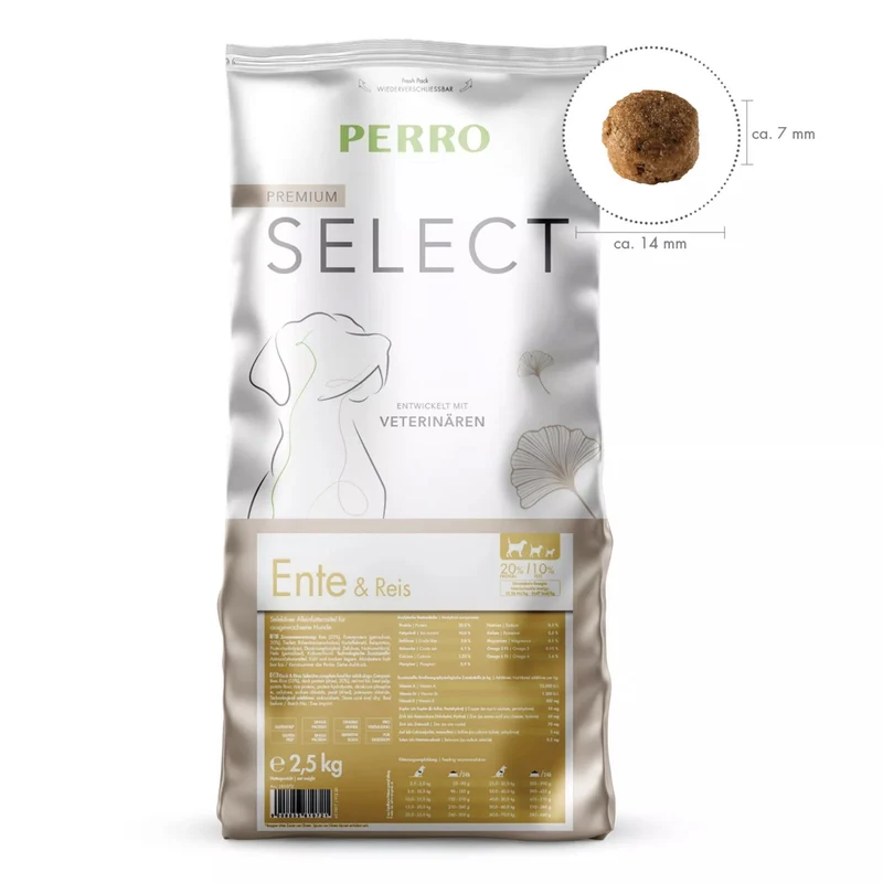 Perro Select Ente & Reis – Premium Trockenfutter für sensible Hunde, hypoallergen & leicht verdaulich