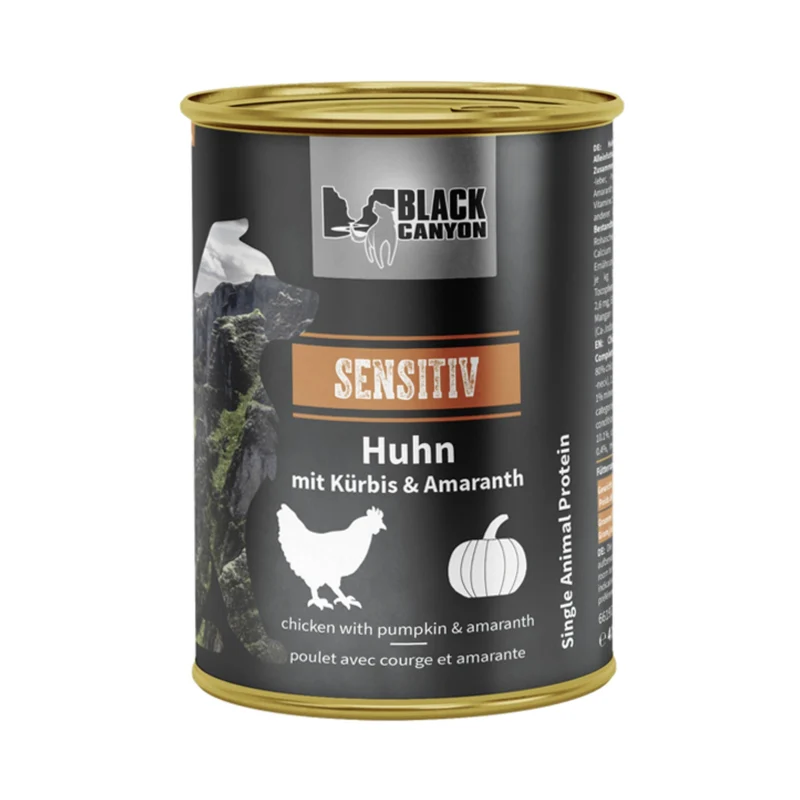 Black Canyon Sensitiv Huhn – Premium Nassfutter für sensible Hunde mit empfindlichem Magen & Verdauung, getreidefrei & hypoallergen
