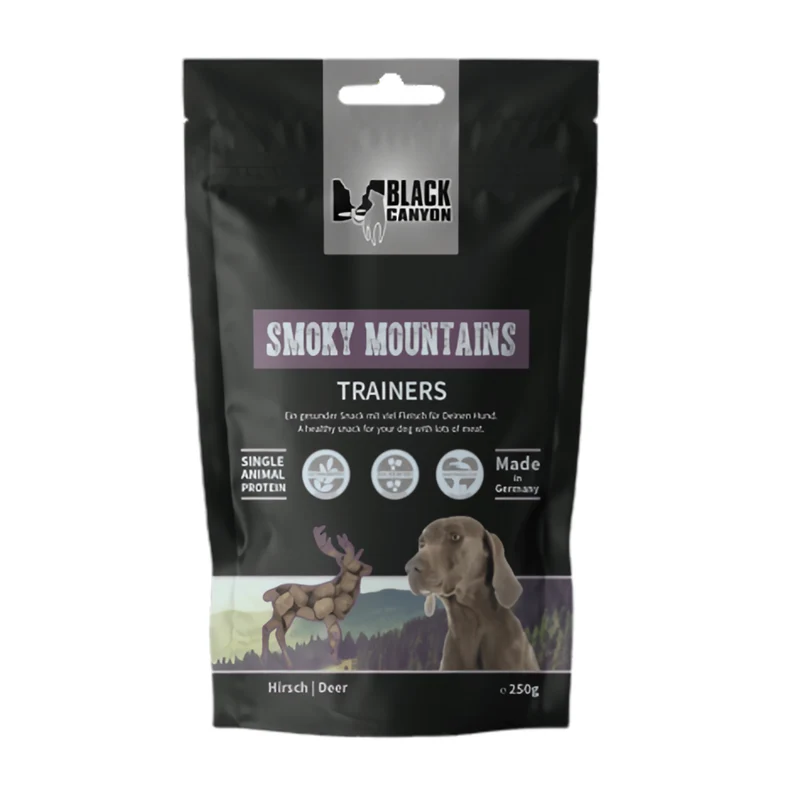 Black Canyon Trainers Smoky Mountains - Premium Hirsch-Snack für ernährungssensible Hunde | Monoprotein, getreidefrei & ideal fürs Training
