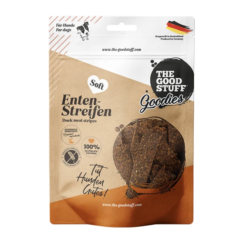 The Goodstuff Goodies Enten-Streifen Soft – Natürlicher Hundesnack für sensible Hunde, getreidefrei & zuckerfrei, schonend getrocknet, ideal fürs Training