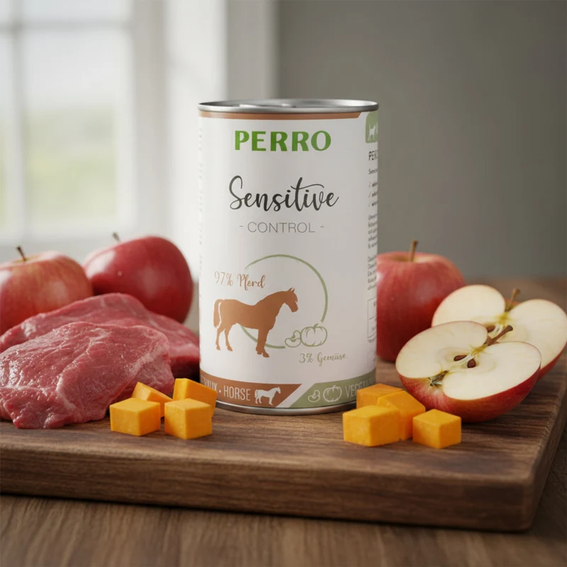 Perro Sensitive Control Pferd & Gemüse – Hypoallergenes Premium Nassfutter für Hunde mit Futtermittelallergien, Getreidefrei & Glutenfrei