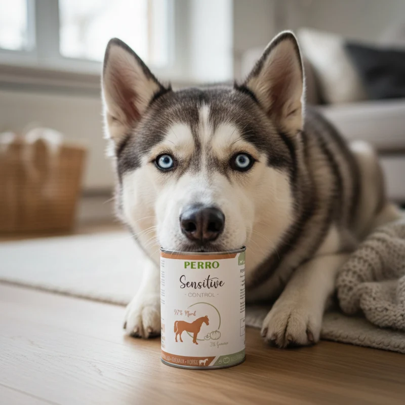 Perro Sensitive Control Pferd & Gemüse – Hypoallergenes Premium Nassfutter für Hunde mit Futtermittelallergien, Getreidefrei & Glutenfrei