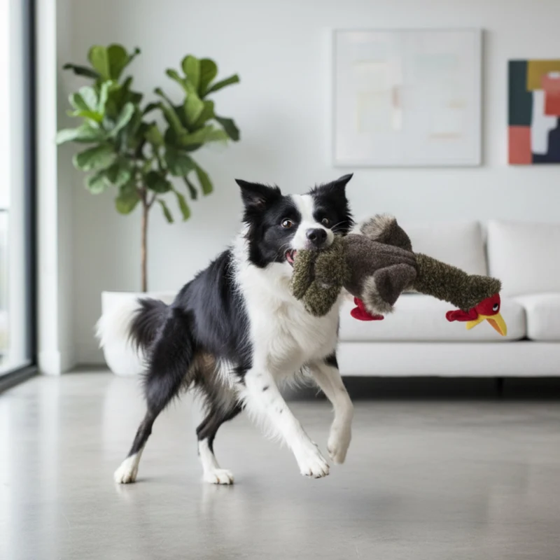 KONG Shakers Honkers Turkey – Interaktives Plüsch-Hundespielzeug mit Quietscher & extra langem Hals zum Schütteln und Zerren