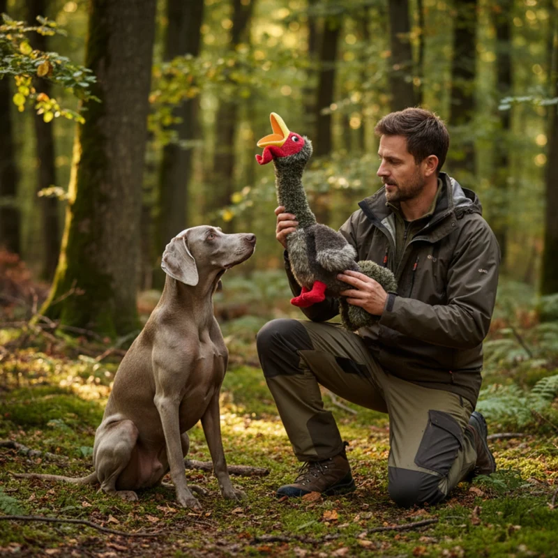 KONG Shakers Honkers Turkey – Interaktives Plüsch-Hundespielzeug mit Quietscher & extra langem Hals zum Schütteln und Zerren