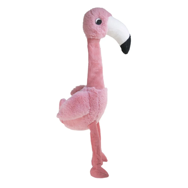 KONG Shakers Honkers Flamingo – Interaktives Plüsch-Hundespielzeug mit Quietscher & Raschel-Flügeln für aktive Hunde