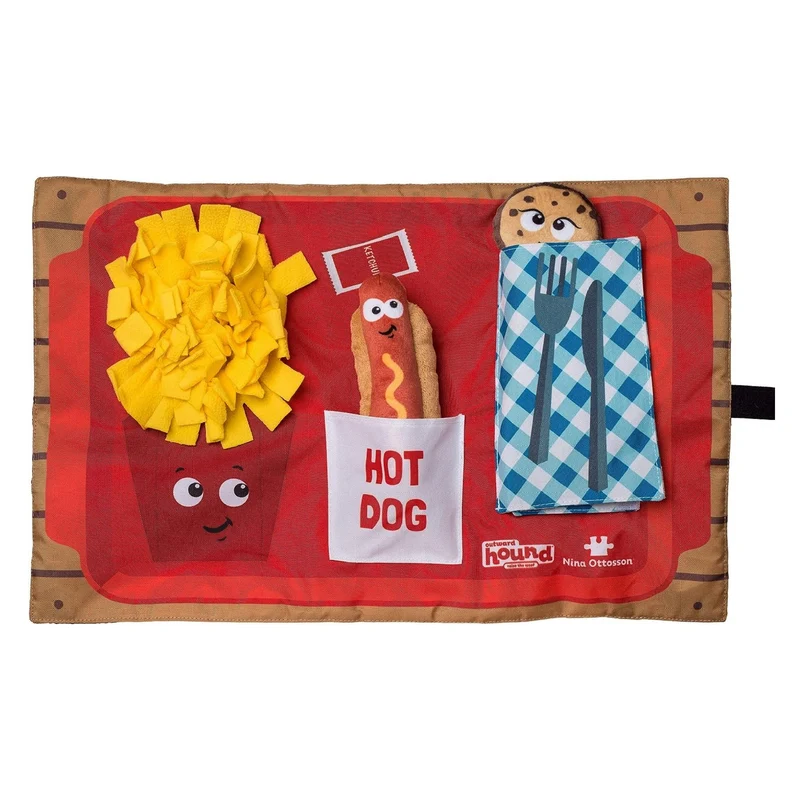 Nina Ottosson Schnüffelmatte Fast Food Fun – Intelligenzspielzeug gegen Langeweile & Unterforderung – Level 2