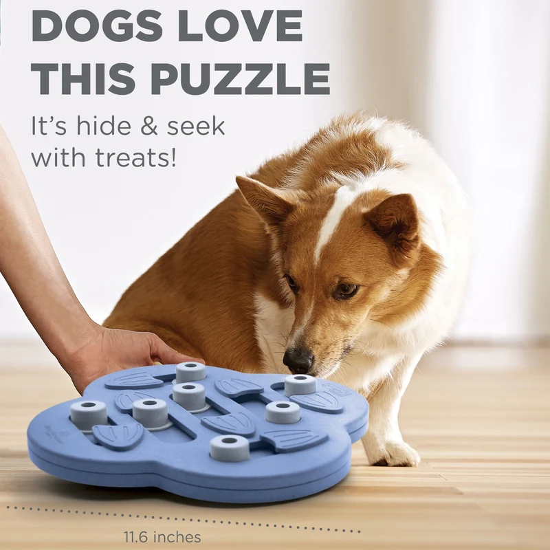 Nina Ottosson Dog Hide N' Slide – Interaktives Intelligenzspielzeug gegen Langeweile, Stress & Schlingfuttern | Level 2 Denkspiel für mentale Auslastung