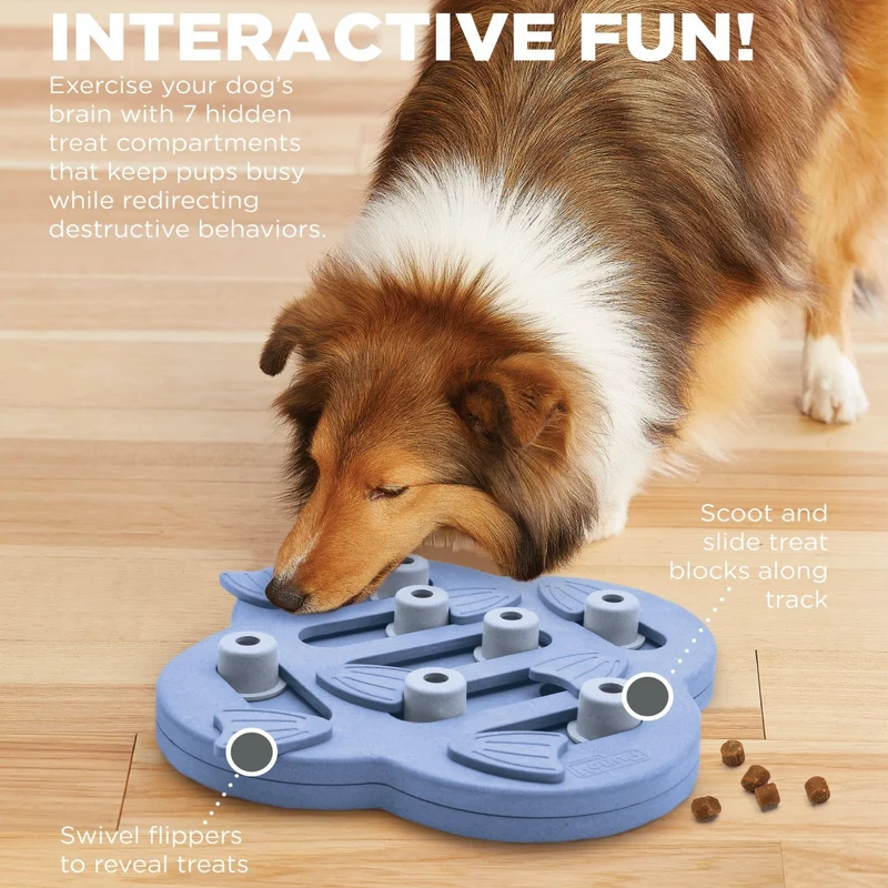Nina Ottosson Dog Hide N' Slide – Interaktives Intelligenzspielzeug gegen Langeweile, Stress & Schlingfuttern | Level 2 Denkspiel für mentale Auslastung