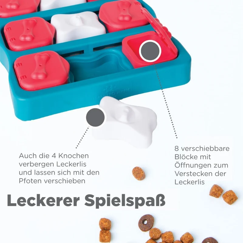 Nina Ottosson Dog Brick – Interaktives Intelligenzspielzeug gegen Langeweile & Unterforderung – Level 2