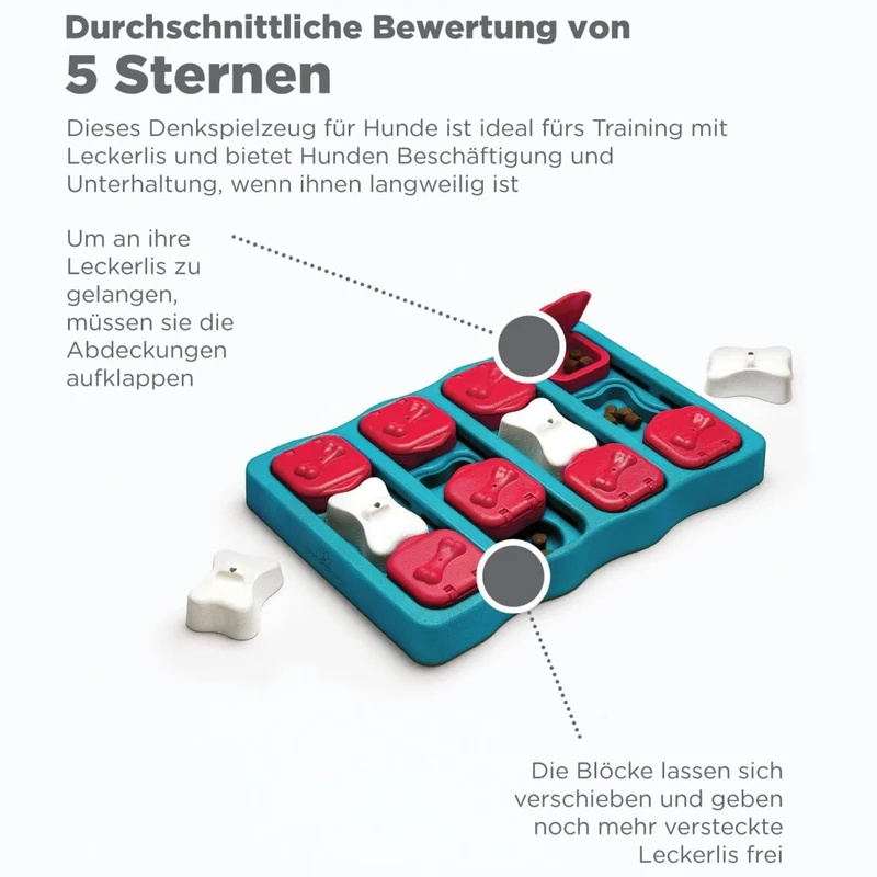 Nina Ottosson Dog Brick – Interaktives Intelligenzspielzeug gegen Langeweile & Unterforderung – Level 2