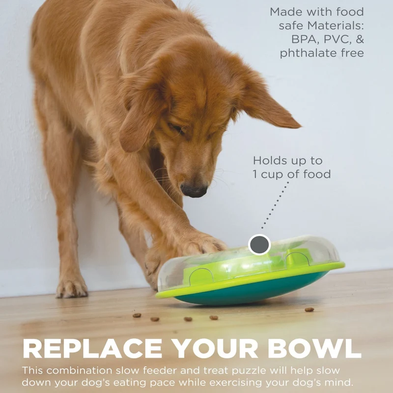 Nina Ottosson Wobble Bowl – Anti-Schling-Napf & Intelligenzspielzeug für Hunde – Fördert langsames Fressen & mentale Auslastung – Level 1