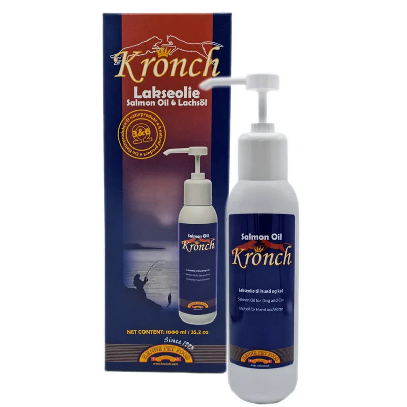 Henne Pet Food Kronch Premium Lachsöl für Hunde – 100% rein & kaltgepresst für glänzendes Fell, gesunde Haut & starke Gelenke