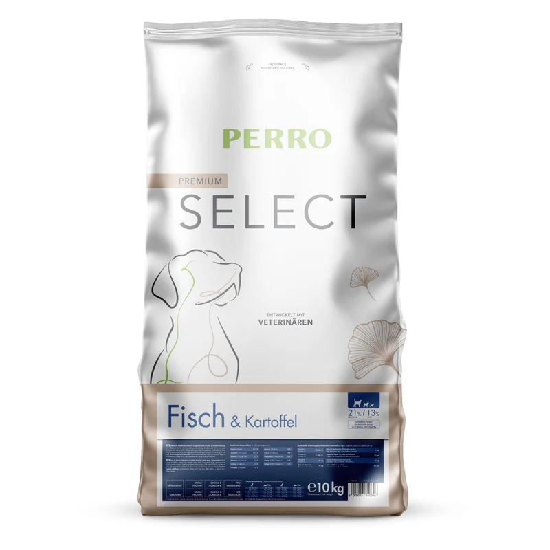 Perro Select Grainfree Fisch & Kartoffel – Hypoallergenes Premium-Trockenfutter für ernährungssensible Hunde mit Single-Protein-Rezeptur