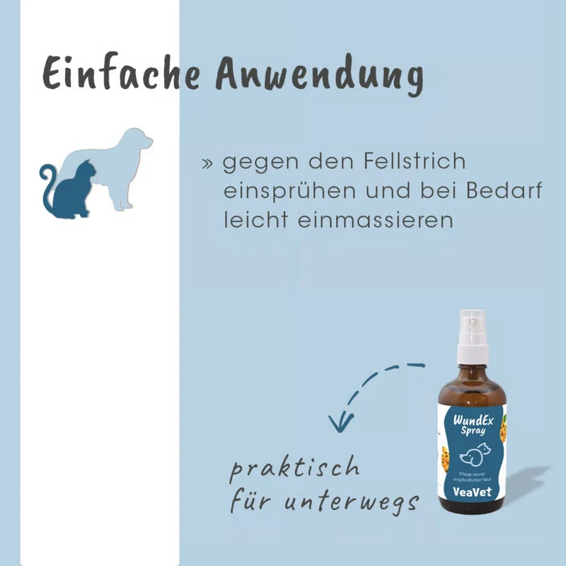 cdVet VeaVet WundEx Spray – Natürliche Wundpflege für Hunde & Katzen bei empfindlicher, gereizter Haut
