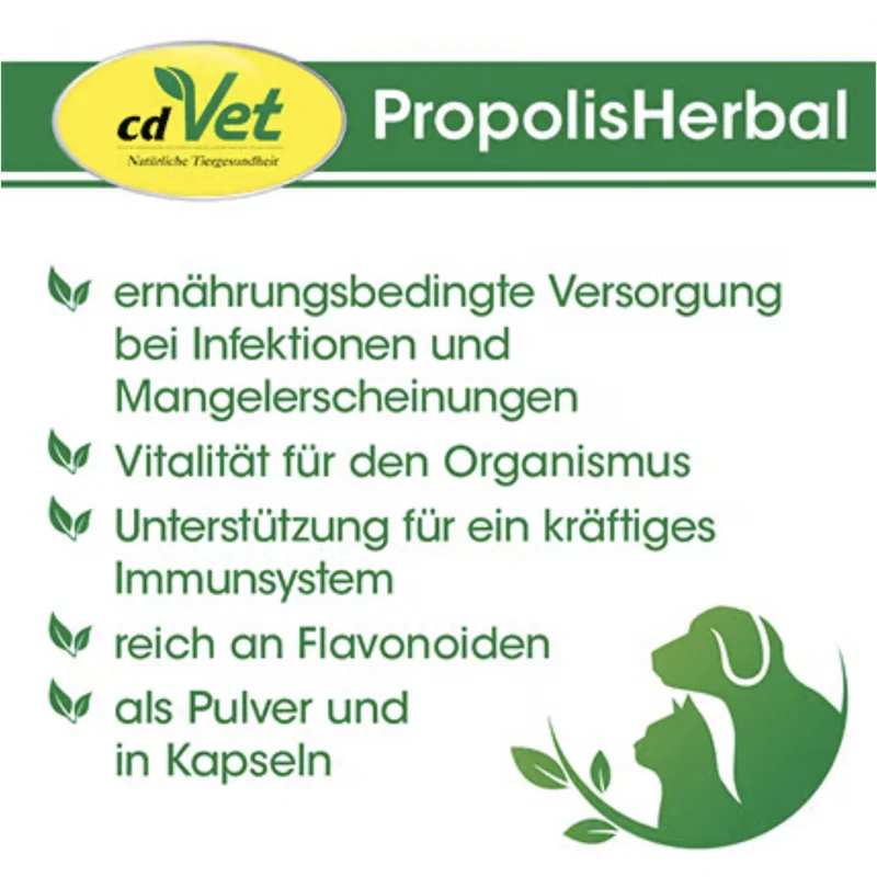 cdVet PropolisHerbal - Natürliche Immunstärkung für Hunde mit Propolis & Kräuterextrakten bei Infektionen & Mangelernährung