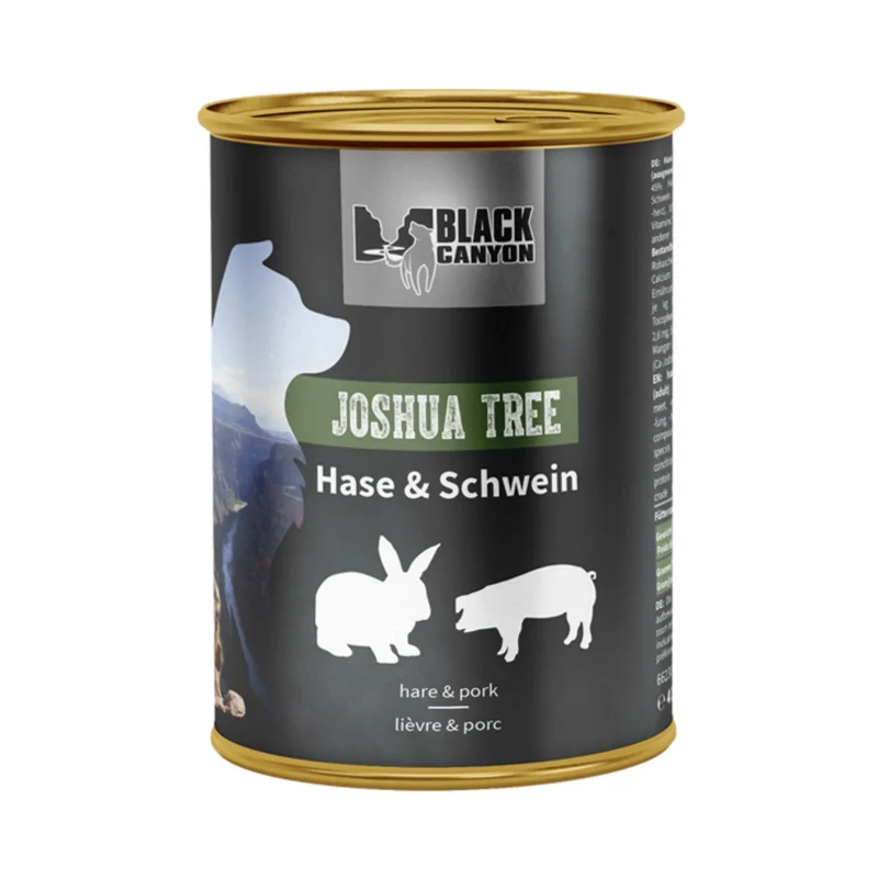 Black Canyon Joshua Tree Hundenassfutter mit Hase & Schwein – Getreidefreies Premium-Nassfutter für ausgewachsene Hunde