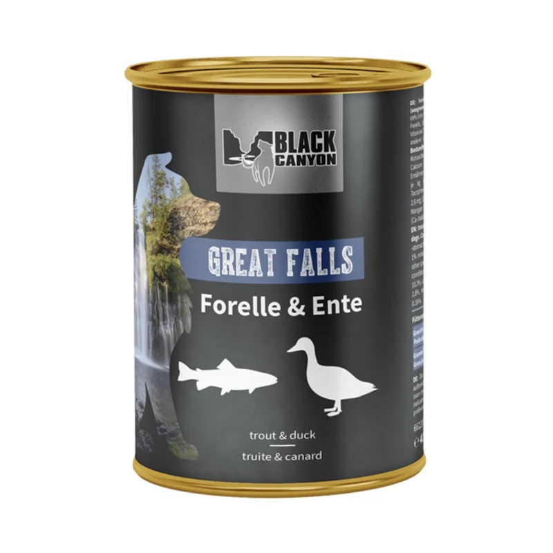 Black Canyon Great Falls Forelle & Ente – Premium Nassfutter für anspruchsvolle Hunde, getreidefrei, natürlich & artgerecht