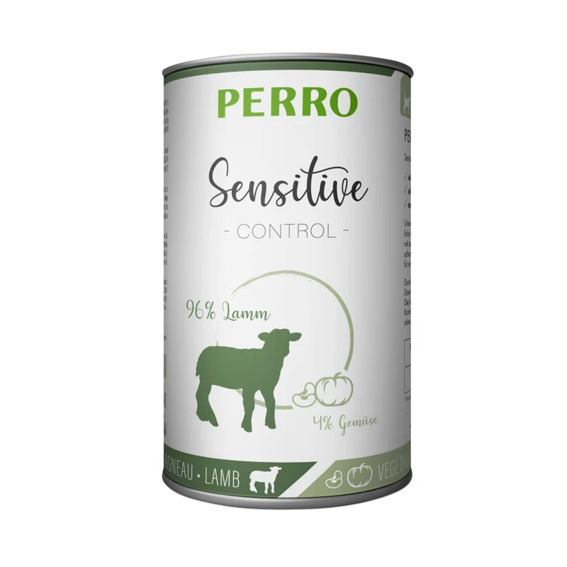 Perro Sensitive Control Lamm & Gemüse – Getreidefreies Hunde Nassfutter für Ausschlussdiäten bei Futtermittelunverträglichkeit
