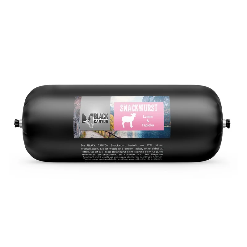 Black Canyon Snackwurst Lamm – Premium Hundesnack aus 97% deutschem Muskelfleisch, getreidefrei & glutenfrei