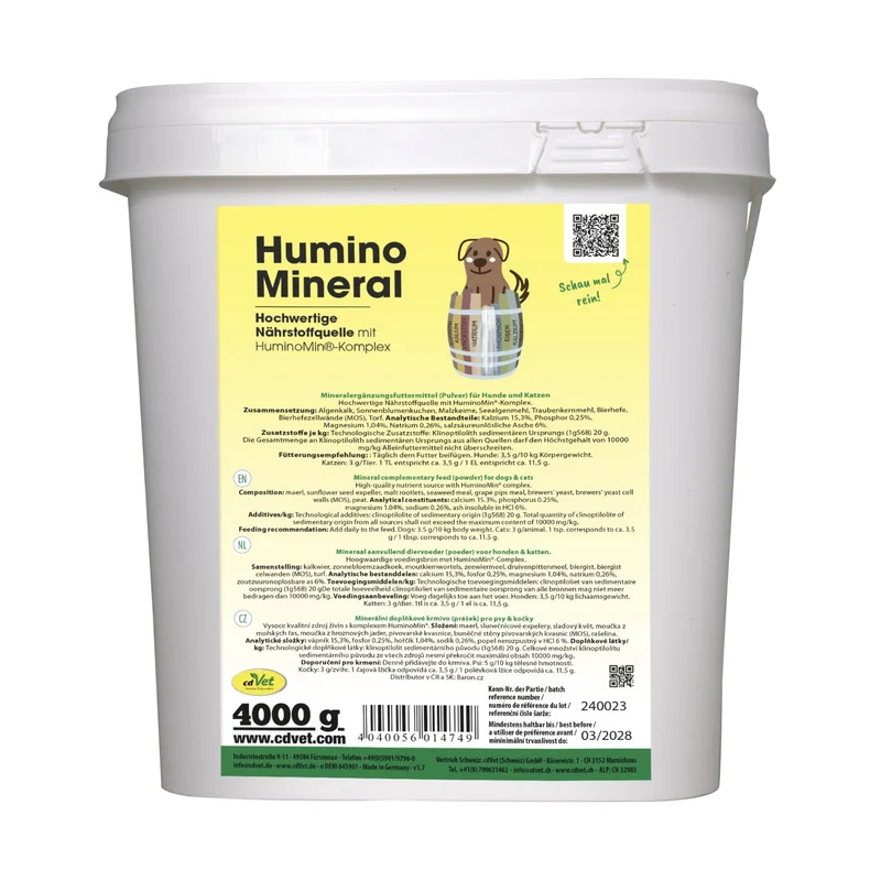 cdVet HuminoMineral – Natürlicher Säure-Basen-Ausgleich & Toxinbindung für Hunde und Katzen