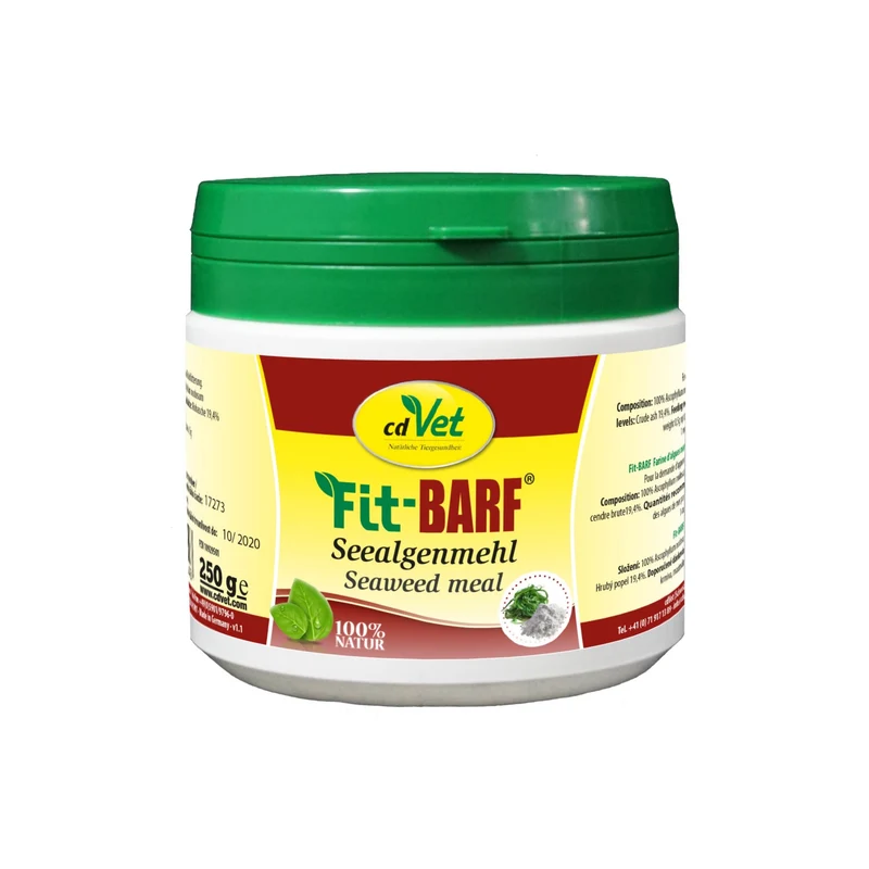 cdVet Fit-BARF Seealgenmehl – Premium Mineralstoff-Komplex für glänzendes Fell, optimale Schilddrüsenfunktion und natürliche Vitalität bei Hunden und Katzen