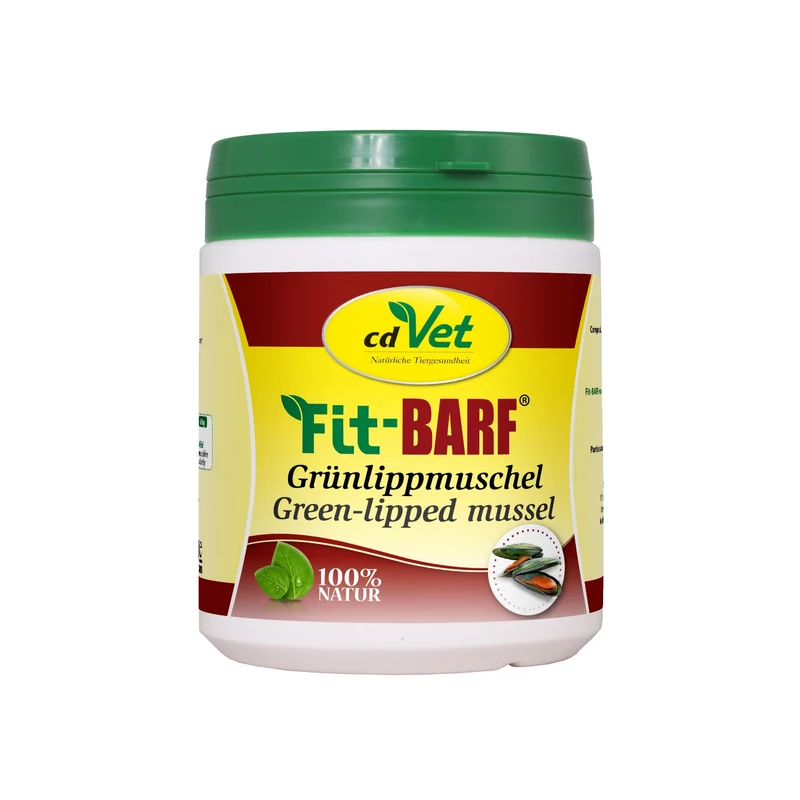 cdVet Fit-BARF Grünlippmuschel – Natürliche Gelenkunterstützung für Hunde mit Omega-3, Glucosamin & Chondroitin