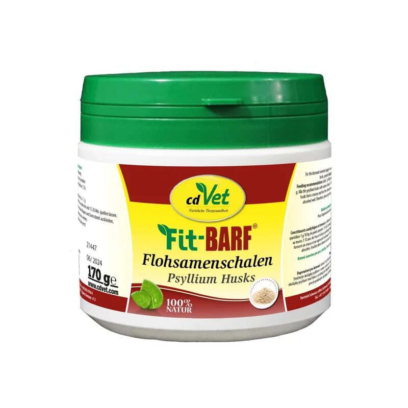 cdVet Fit-BARF Flohsamenschalen für Hunde & Katzen – Natürliche Verdauungsunterstützung & Analdrüsenpflege bei BARF-Fütterung