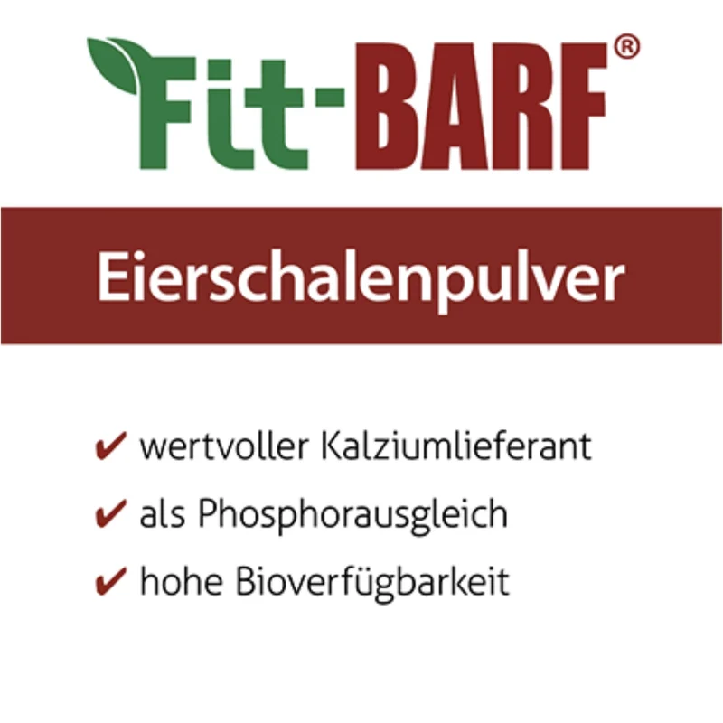 cdVet Fit-BARF Eierschalenpulver – Natürliche Kalziumquelle für starke Knochen & Zähne bei Hunden und Katzen