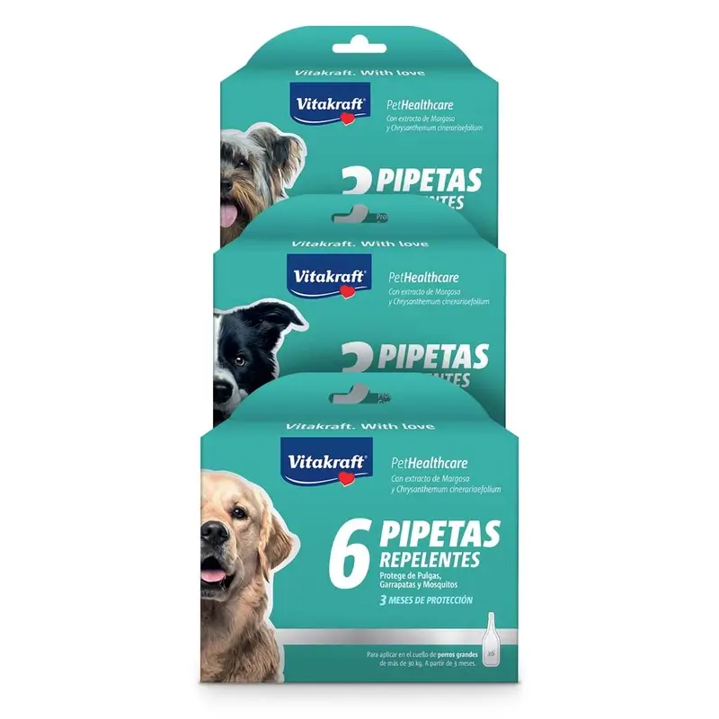 Vitakraft Pipeta Perro Biomicida- L 6Pip