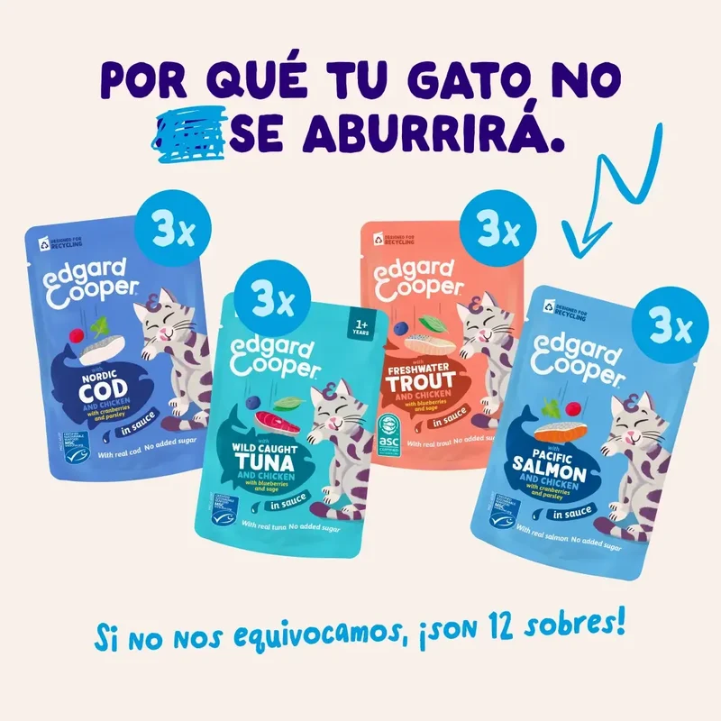 Edgard & Cooper Selección Captura Del Día En Salsa Adulto Mutipack, 12x85 gr