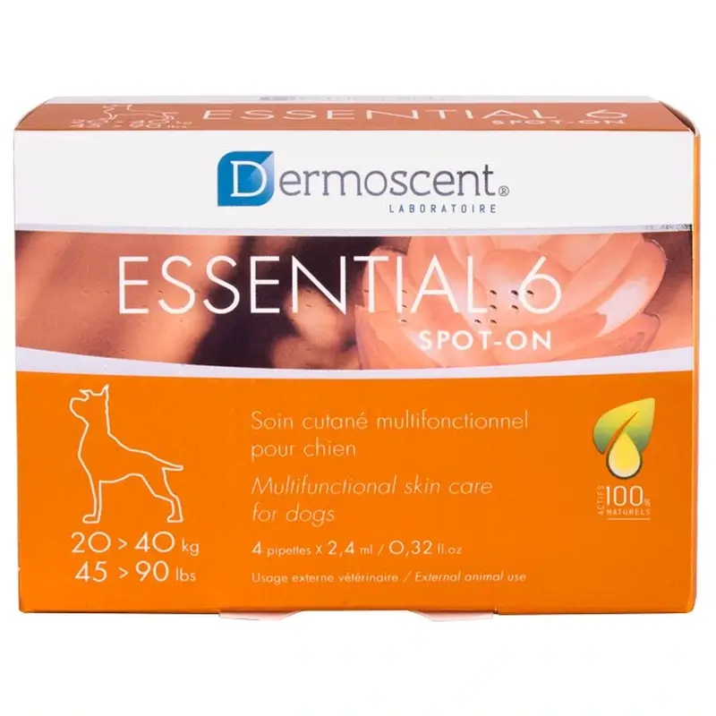 Dermoscent Essential 6 Spot-On Perro 20 40 kilos 4 pipetas, 4 unidades