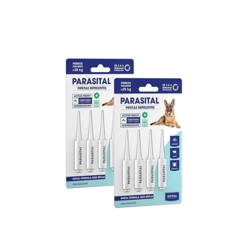 Zotal Parasital Pack 2 x 4 Pipetas Repelentes Perros Grandes De Más 25 Kg
