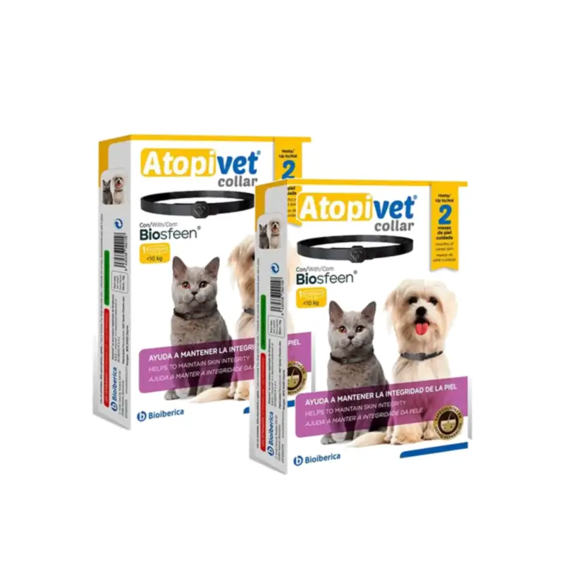 Atopivet Collar 35 cm Perros y Gatos Hasta 10 Kg, Pack 2