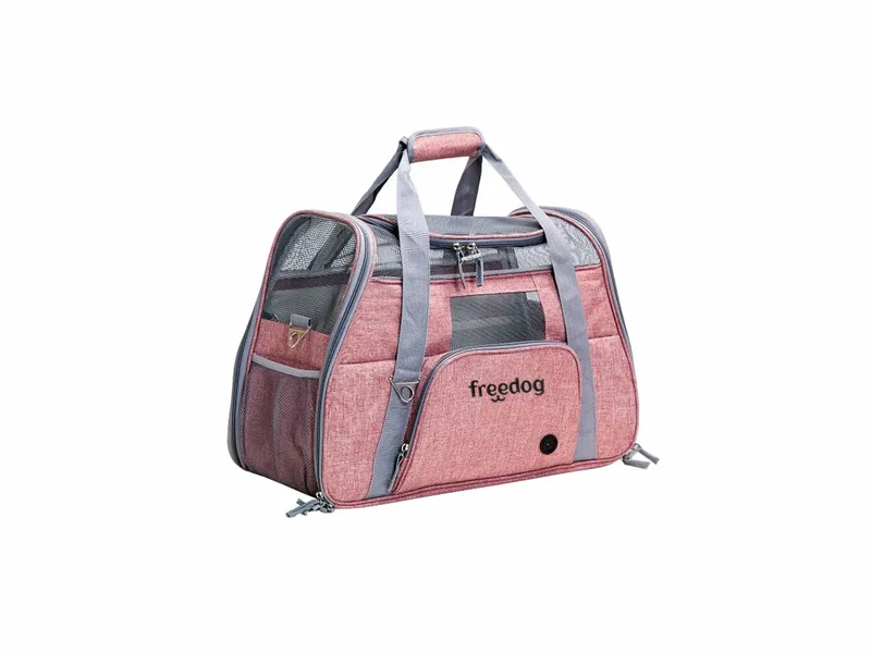 Freedog Transportín Crossworld Marrón Rosado, 51x23x35 cm