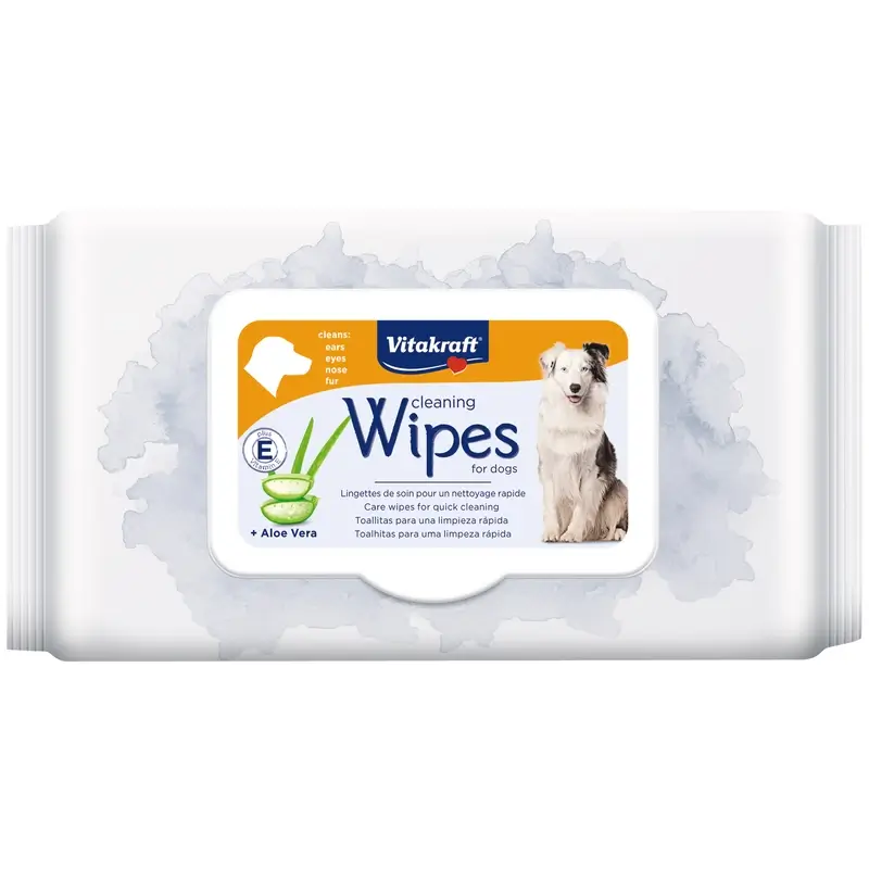 Vitakraft Toallitas Higiénicas Aloe Vera Perro 40 unidades, 1 unidad