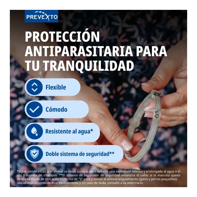 Prevexto collar antiparasitario para perros de más de 8kg, 70cm