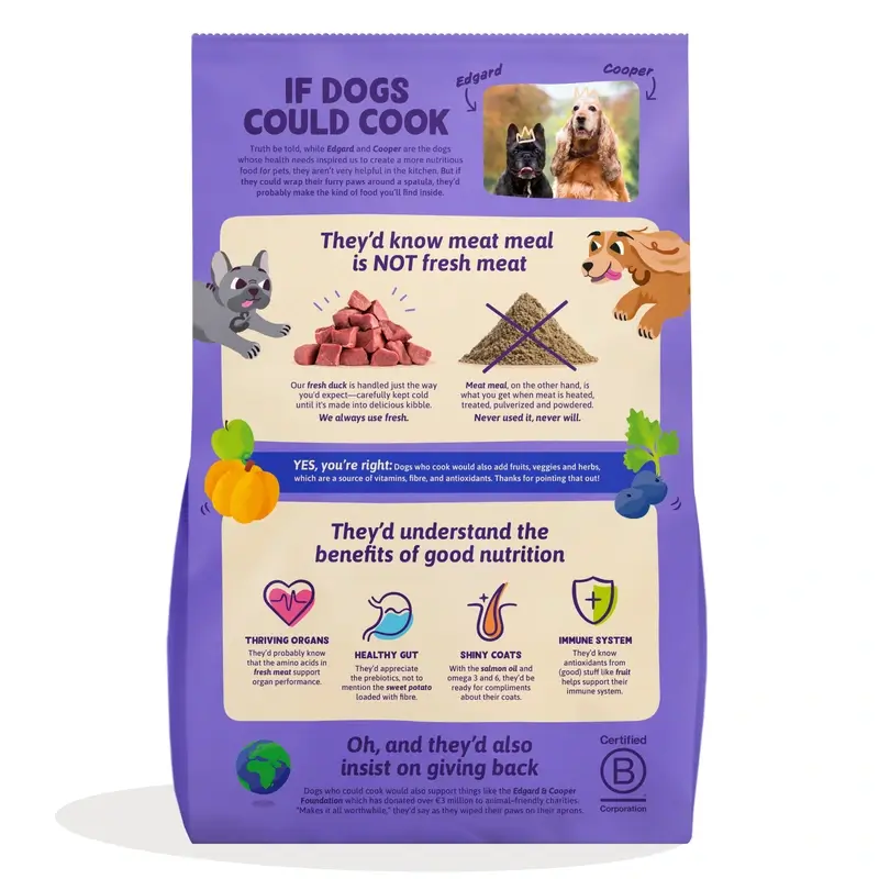 Edgard & Cooper Pienso Para Perros Adultos Medianos Con Pato Fresco , 2,5 kg
