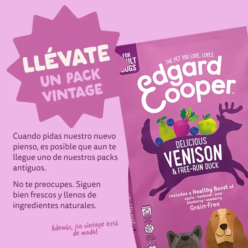 Edgard & Cooper Pienso Para Perros Adultos Medianos Con Venado Y Pato Frescos , 7 kg