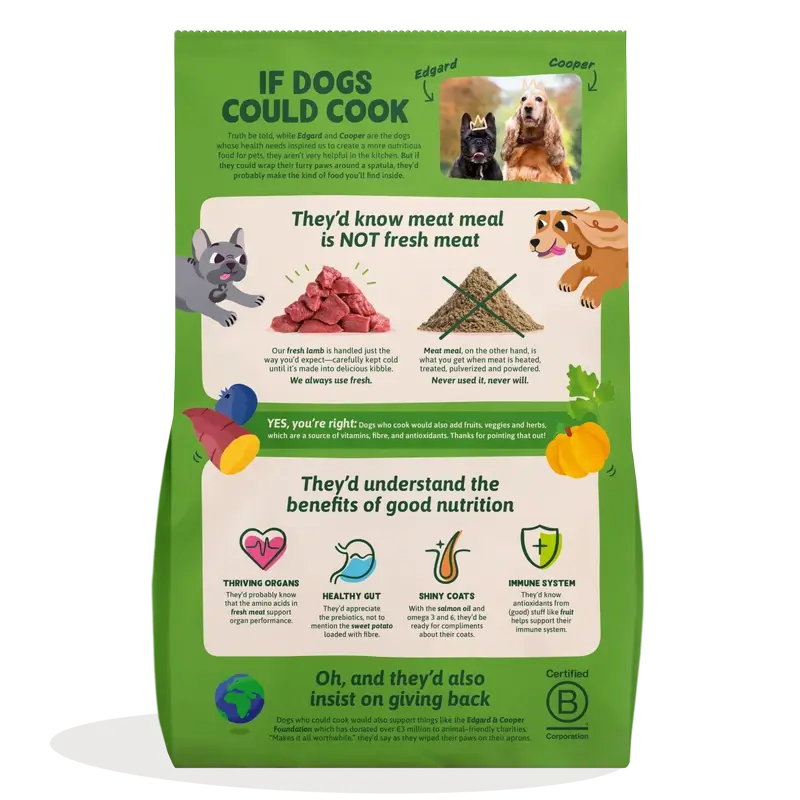Edgard & Cooper Pienso Para Perros Adultos Medianos Con Cordero Fresco , 1 kg