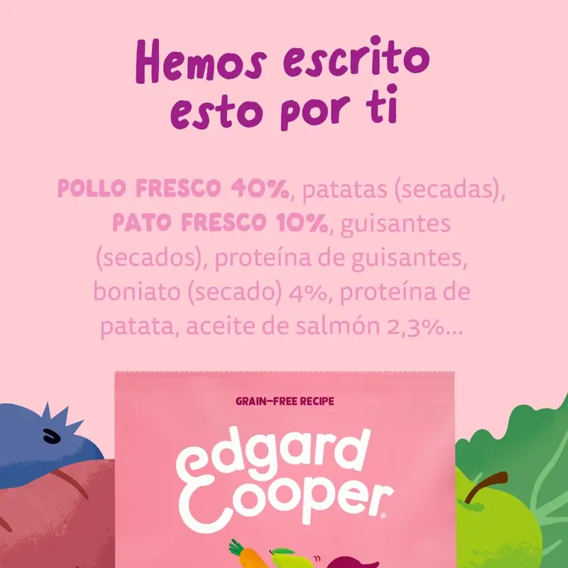 Edgard & Cooper Pienso Para Cachorros Medianos Con Pato Y Pollo Frescos , 7 kg