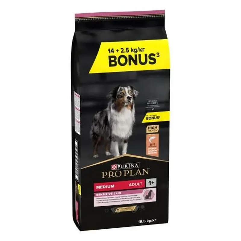 Pro Plan Canine Adult Medium Sensitive Skin Salmón, 14+2,5Kg