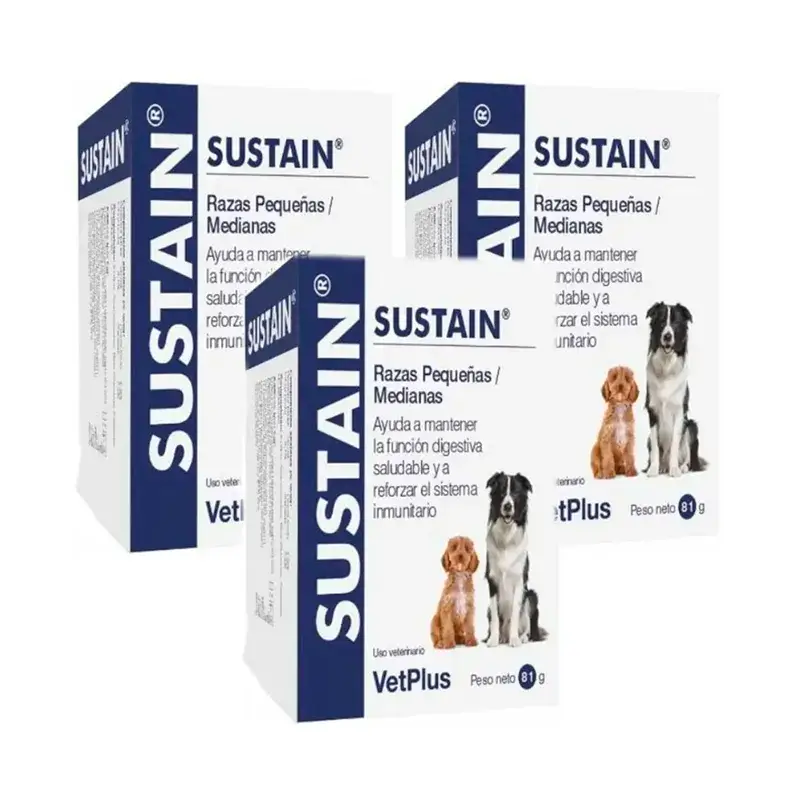 Sustain Razas Pequeñas y Medianas, Pack 3 x 30 sobres