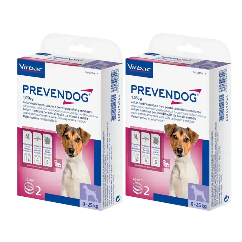 Virbac Prevendog Collar Antiparasitario, Pack 2 x 60 cm 2 unidades