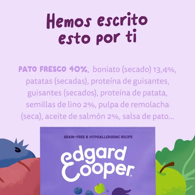 Edgard & Cooper Pienso Para Perros Adultos Medianos Con Pato Fresco , 7 kg